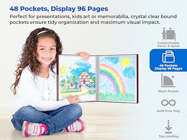 Dunwell Presentation Book 8.5x11 - 48 Pockets, Display 96 Pages