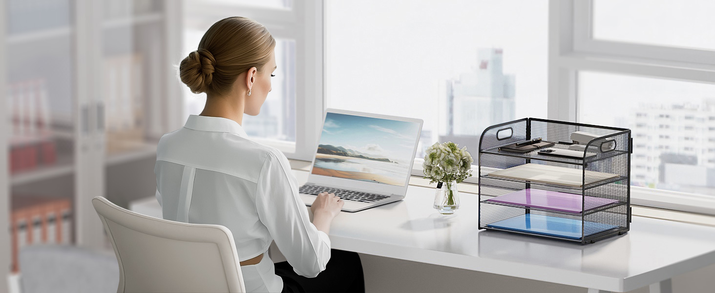 4 tier Mesh desktop organizer