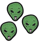 U-Sky Sew or Iron on Patches, Pack of 3pcs Cute Tongue Sticked Out Alien Iron Patch for Kids Clot...