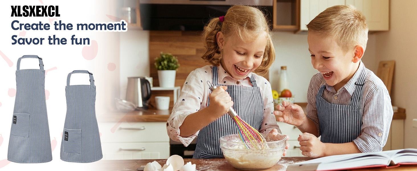 stripes kids apron