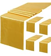 Gold Table Runners Set of 5 Satin Silky Spring Table Runner 12 x 108 inch for Wedding Ceremony Ba...