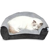ZAKAPAWS Cat Couch for Puppy, Kitten, and Small Pets - Soft Faux Rabbit Fur Pet Sofa with Washabl...