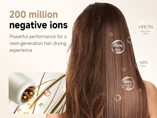 hair dryer 200 million negative ions