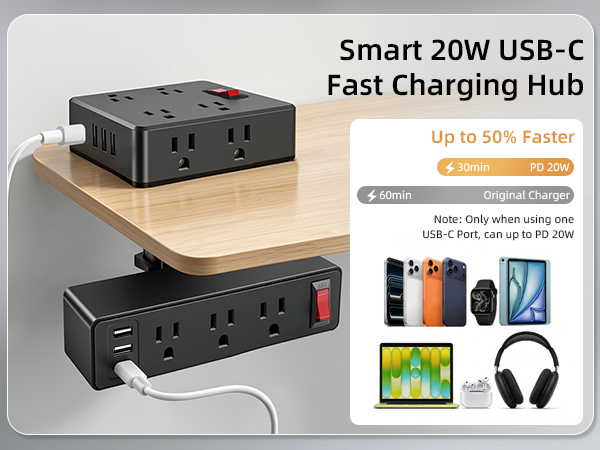 Desk Clamp Power Strip