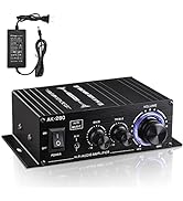 Facmogu AK280 200W+200W Mini 2.0 CH Audio Power Amplifier, 2.0 CH Receiver Speaker Amp with 12V 5...