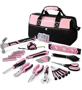 WORKPRO Pink Tool Kit, 263-Piece Home Repairing Tool Set with Wide Mouth Open Storage Bag, Househ...