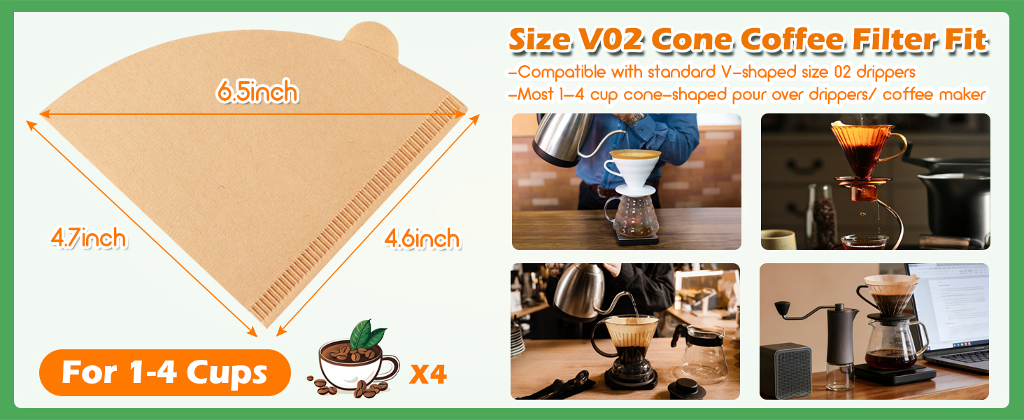 Paper Coffee Filter Cone Shaped