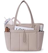 Wandering Nature Puffer Tote Bag with Cup Holder & Laptop Compartment & Trolley Sleeve for Travel...