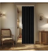 AJAZZ 100% Blackout Magnetic Door Curtain Accordion Doors Interior Closet Door Curtain Invisible ...
