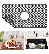 URMONA Sink Protectors for Kitchen Sink, 24.8'' x 13'' Silicone Sink Mat, Sink Mats for Bottom of...