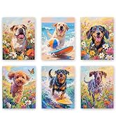 Frimeeme Dog Pictures Wall Decor - Dog on The Beach Canvas Wall Art 8x10, for Home Decor,Set of 6...