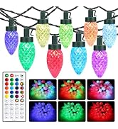 Brizled C9 RGB Christmas Lights, 35FT 54 LED Color Changing Outdoor Christmas Lights, Connectable...
