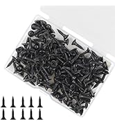 FVOLREM Wood Screws, 163 PCS #6 x 1/2" Flat Head Phillips Black Wood Screws, Premium Self-Tapping...