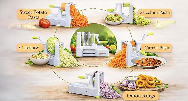 7 blade spiralizer vegetable slicer by spiralizer spiralizzer sprilizer vegetable slicer