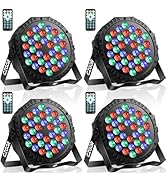 LED Stage Lights 4Pack - Czgor 36W RGB DJ Par Lights with Sound Activated Auto Play by Remote & D...