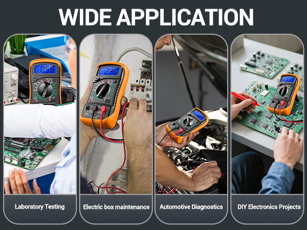 Multimeter wide uses:household troubleshooting,engineering study,electrician work