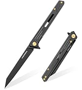 VALHALLA Slim EDC Pocket Knife, 3.48'' D2 Steel Reverse Tanto Folding Knife, Compact Work Knife, ...
