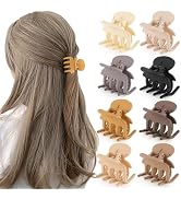 CHLINS 8 Pack Small Claw Clips 1.8 Inch, Matte Medium Hair Clips for Women and Girls, Non-Slip St...