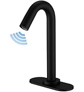 BWE Touchless Bathroom Sink Faucet, Black Automatic Motion Sensor Faucet,Hand-Free Electric Smart...