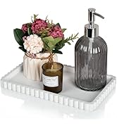 Silicone Bathroom Vanity Tray, Sink Caddy for Dish Soap Dispenser, Sponge Holder for Kitchen Sink...