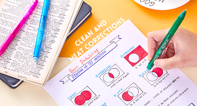 color erasable gel pens