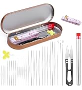 GarfxG 32 PCS Beading Needles Set - Collapsible Big Eye Beading Needles, Twisted Wire Seed Beadin...
