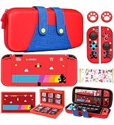 Gurgitat 8in1 Maro Switch Oled Case for Nintendo Switch Oled Carrying Cases Boy Anime Hard Protec...