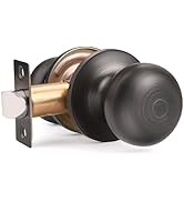 GOBEKOR 1 Pack Passage Door Knobs Interior Oil Rubbed Bronze Keyless Door Knobs Closet Hall Door ...