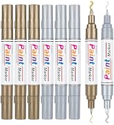 ANYUKE Oil Based Paint Markers Paint Pens, 8 Count Dual Tip Permanent Markers 4 Gold 4 Silver Pai...