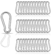 60PCS Spring Snap Hook Carabiners, M4 Small Carabiner Clip, 1.57 Inch Heavy Duty Galvanized Steel...