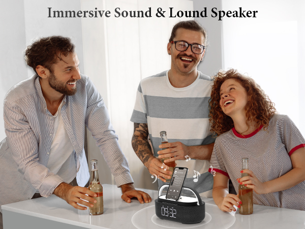 Christmas gift for women men kids teenager Alarm clock for bedrooms FM RADIO Night wireless charging