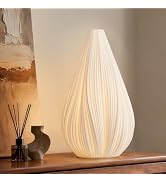 RONDURE 12.5" Modern Ceramic Table Lamp, Fully Dimmable Modern Bedside Lamps for Bedroom, Living ...