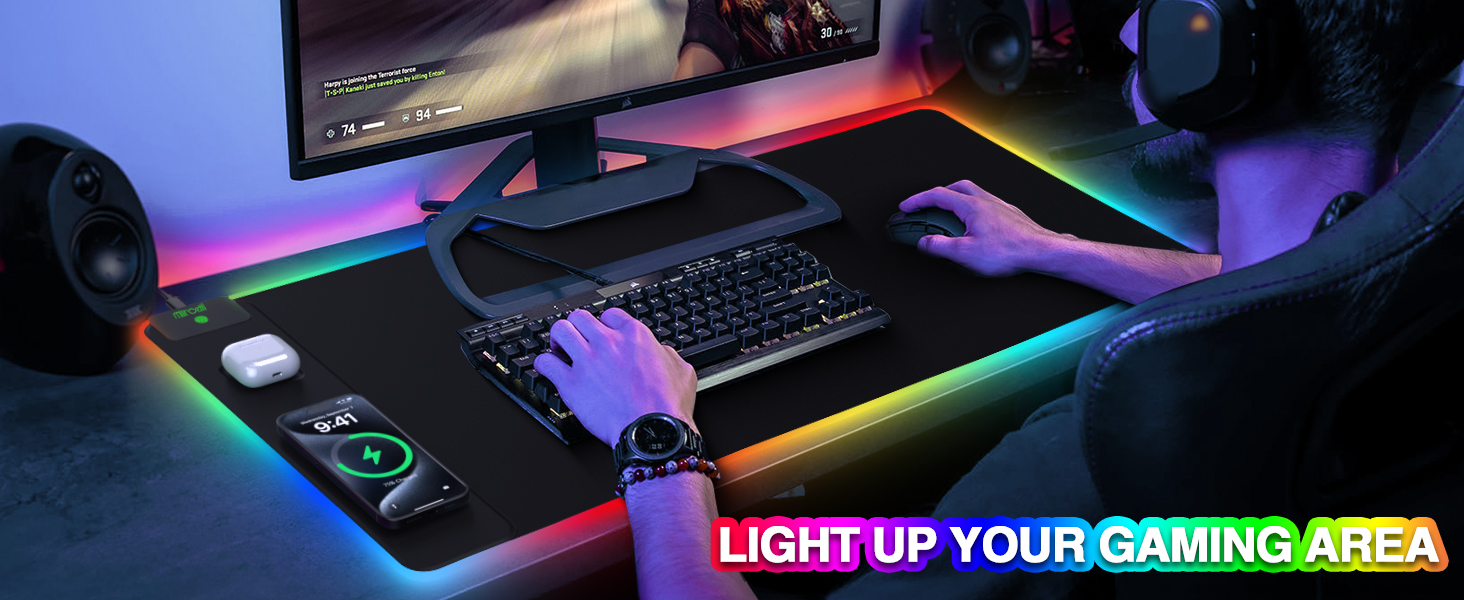 rgb magnetic charging mouse pad