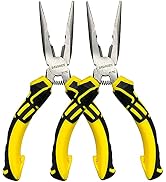 6.5“ Needle Nose Pliers,BOOSDEN 2 Pack, Long Nose Pliers,Spring Loaded Needle Nose Pliers