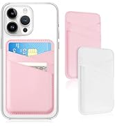 SS 2 Pack Phone Wallet Stick on, Leather Card Holder for Case, Minimalist Double Pocket Back of C...