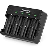 POWEROWL 4 Bay C D AA AAA Battery Charger, USB Quick Charging, for Ni-MH Ni-CD Rechargeable Batte...