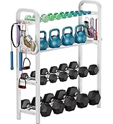 Ansionsol Adjustable Dumbbell Rack, Weight Storage Stand Holder for Dumbbells & Kettlebells, Heav...