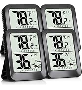 Antonki 4 Pack Mini Room Thermometer Hygrometer Indoor Temperaure and Humidity Monitor Gauge Mete...
