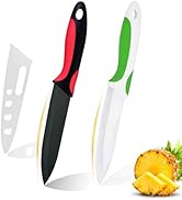 2Pcs Fruit Knives, Safe Ceramic Knives, Super Sharp Ceramic Knife, 4 Inch Large White/Black Blade...