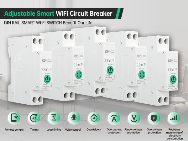 wifi smart breaker smart circuit breaker 16 20 32 50 63a smart breaker wifi