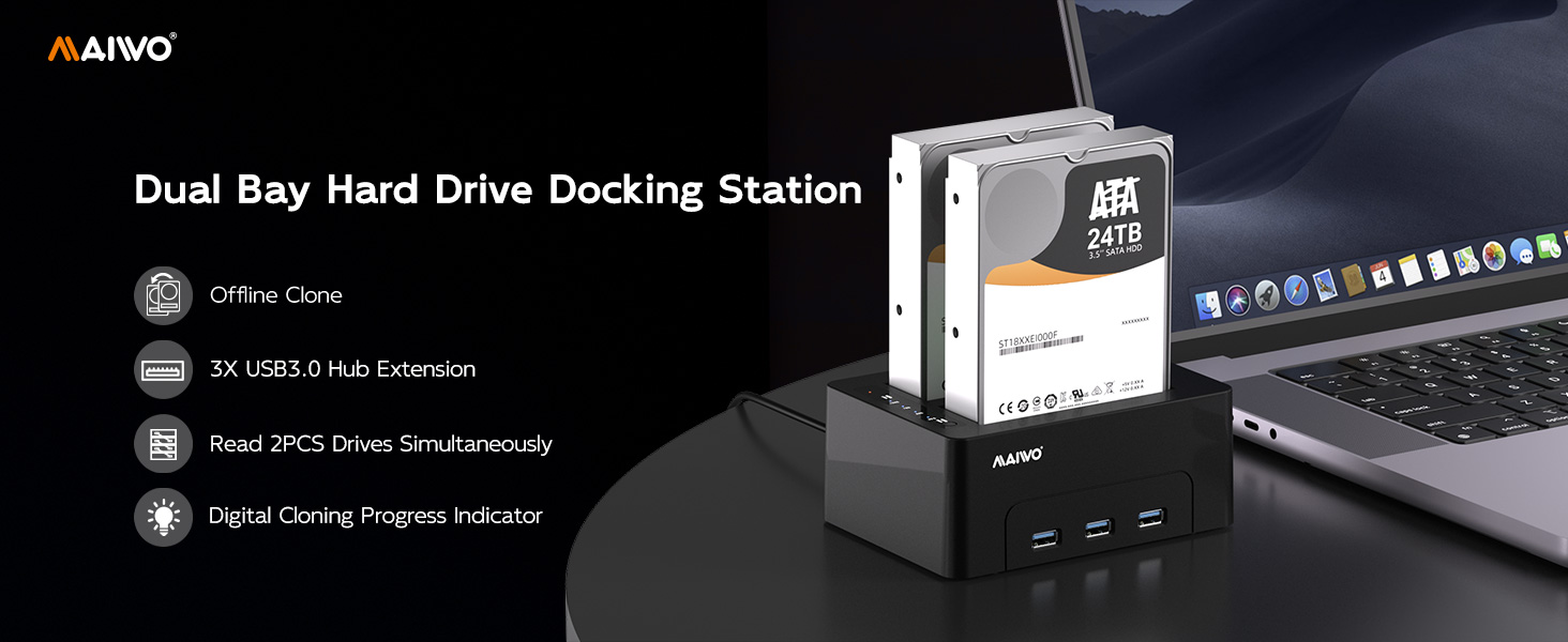 dual double 2 bay 2.5 3.5 inch sata external hard drive offline cloner duplicator copier dock case