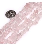 HAAMIIQII 5-8mm Natural Rose Quartz Chips Beads Crystal Irregular Chip Stones Loose Gemstone Bead...