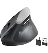 LOONASA Ergonomic Bluetooth Mouse, Wireless Rechargeable Vertical Mouse for Carpal Tunnel with US...