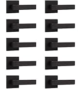 Probrico 10 Pack Heavy Duty Door Leversets Flat Style, Single Side Dummy Levers, Square Non-Turni...