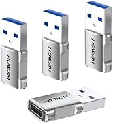 HOWJIM USB to USB C Adapter 4 Pack,USB C Female to Male Adapter OTG Adapter | Fast Charging 5Gbps...