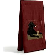 KDHTY Funny Black Dog Kitchen Towels,Black Labrador Hand Towels, Dark Academia Gothic Kitchen Dec...