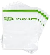 50pcs BULK DEAL, Reusable Extra HEAVY DUTY Ziplock Bags Thick 5mil Reclosable Bags, BPA-Free, Was...