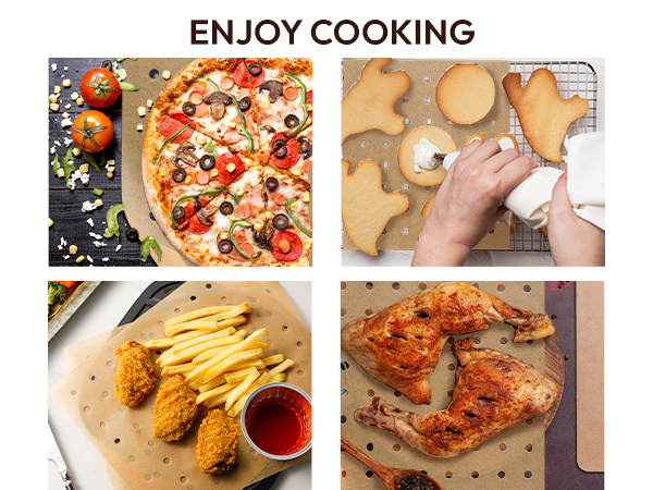 a collage of photos of different food cooking ingredients.