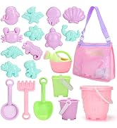 Tagitary Beach Sand Toys Set for Kids 3-10 with Bucket Watering Can Shovel Rake Sand Molds Beach ...