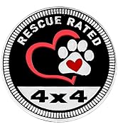 Rescue Paw Badge Rated Car Emblem, 4 x 4 Automotive Badge Decals Stickers 3D Metal Car Round Embl...